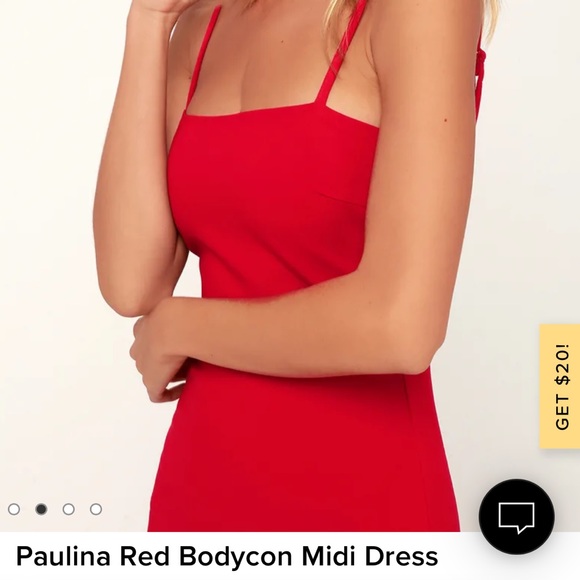 Lulus Paulina Red Bodycon Midi Dress - Picture 2 of 8